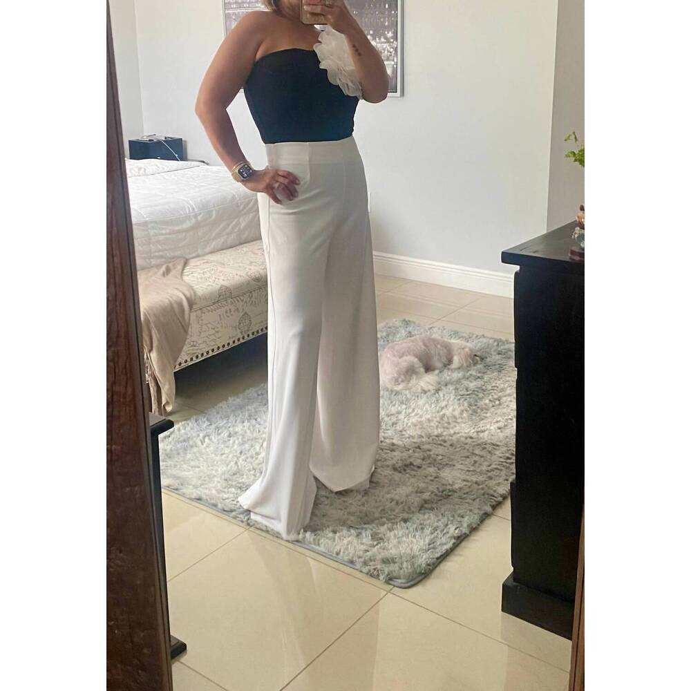 NEW EVNL kelsis wide leg palazo pants in white